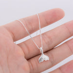 Silver Whale Tail Pendant Necklace