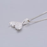 Silver Whale Tail Pendant Necklace