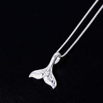 Silver Whale Tail Pendant Necklace