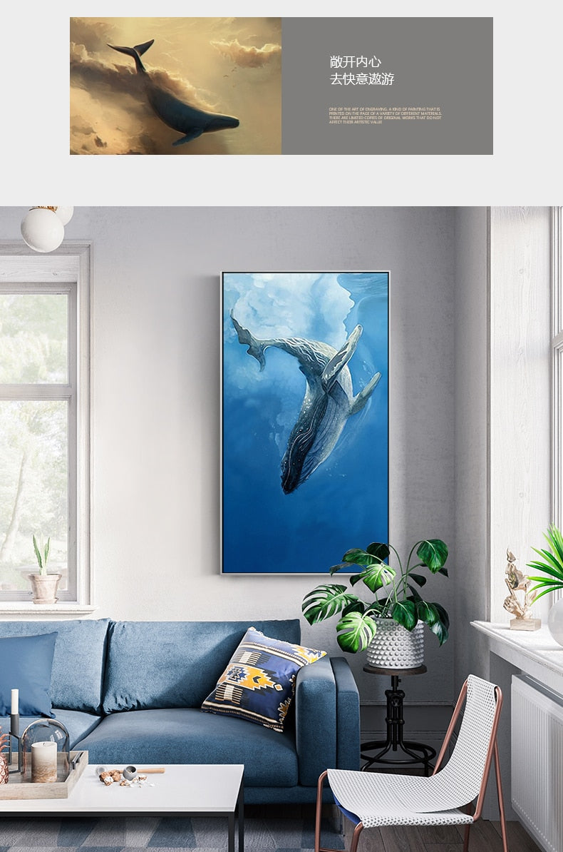 Whale and Sea Art Print