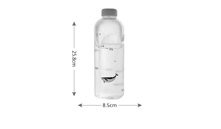 Whale Glass Water Bottle (1000ml)