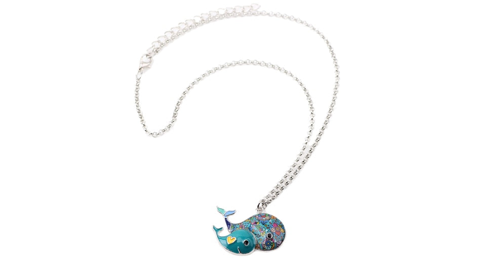 Cute Enamel Whale Necklace