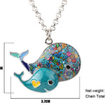 Cute Enamel Whale Necklace