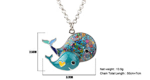 Cute Enamel Whale Necklace