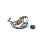 Whale Wave Art Enamel Pin