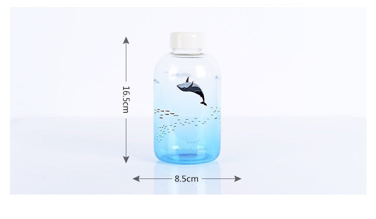 Whale Glass Water Bottle (600ml)