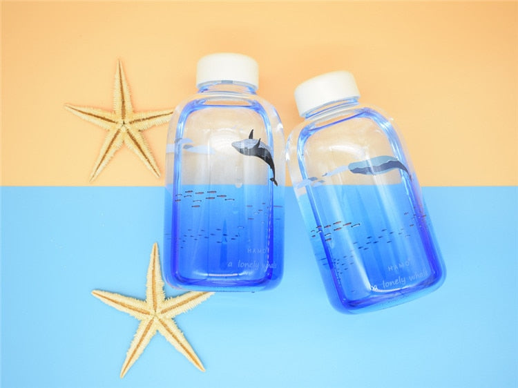 Whale Glass Water Bottle (600ml)