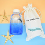 Whale Glass Water Bottle (600ml)