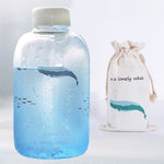 Whale Glass Water Bottle (600ml)