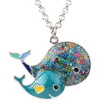 Cute Enamel Whale Necklace