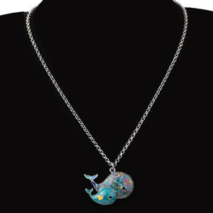 Cute Enamel Whale Necklace