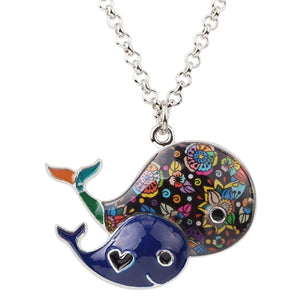 Cute Enamel Whale Necklace