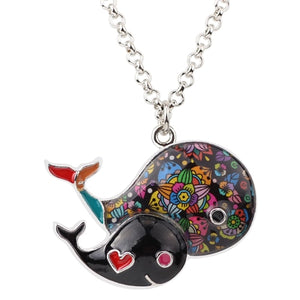 Cute Enamel Whale Necklace