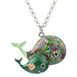 Cute Enamel Whale Necklace