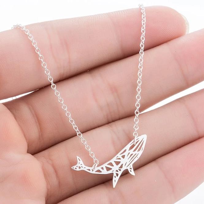 Geometric Whale Necklace
