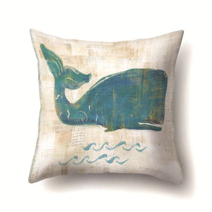 Whale Throw Pillow Cover