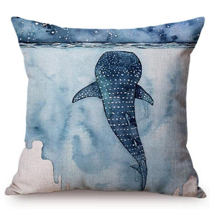 Blue Whale Cushion Cover