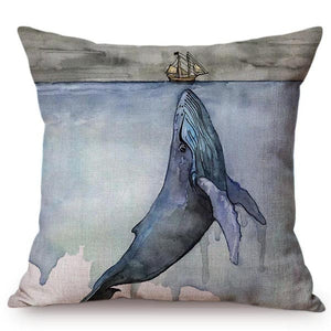 Blue Whale Cushion Cover