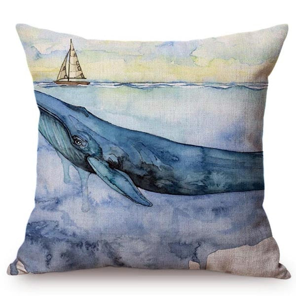 Blue Whale Cushion Cover