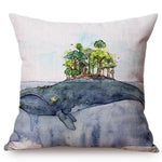 Blue Whale Cushion Cover