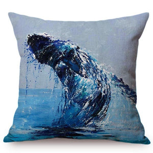 Blue Whale Cushion Cover