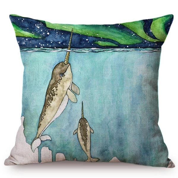 Blue Whale Cushion Cover