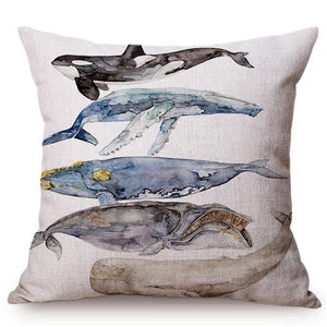 Blue Whale Cushion Cover